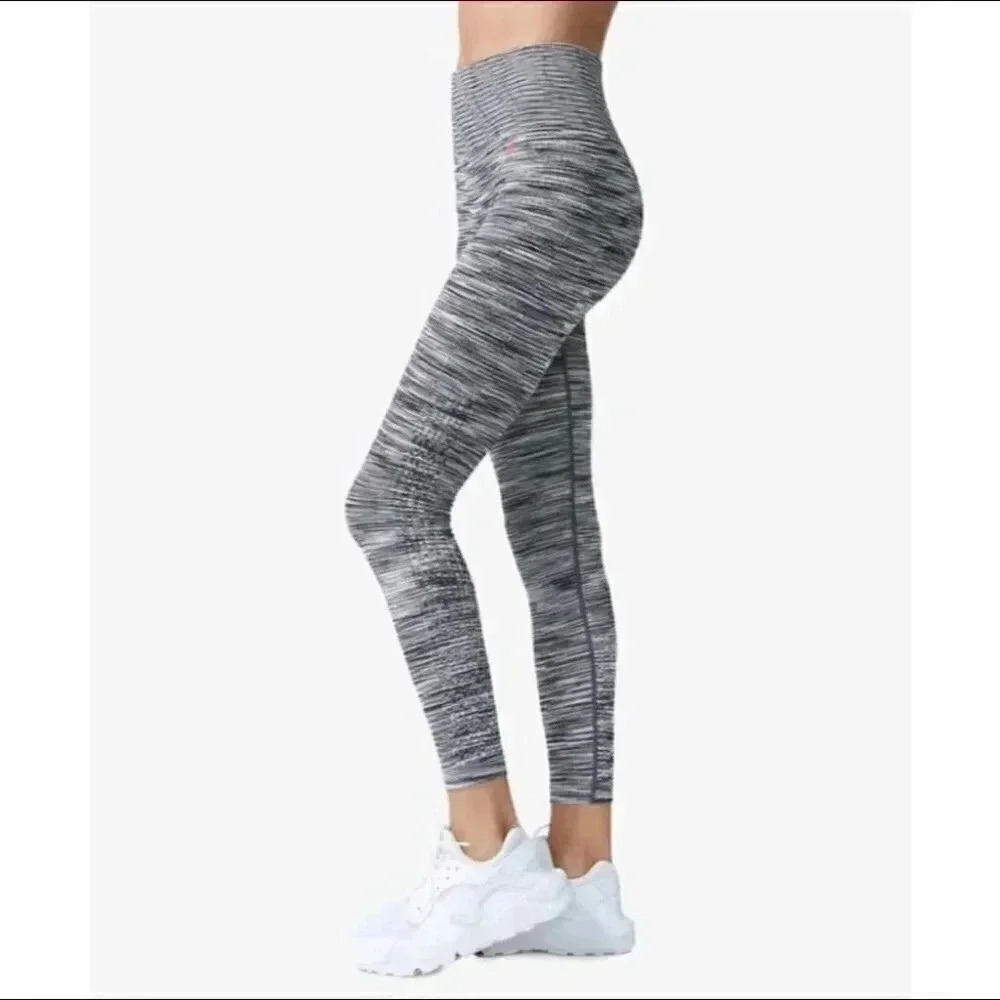 Vimmia Seamless Vinyasa Heathered Space Dye Leggings Yoga Pants Gray Black: S